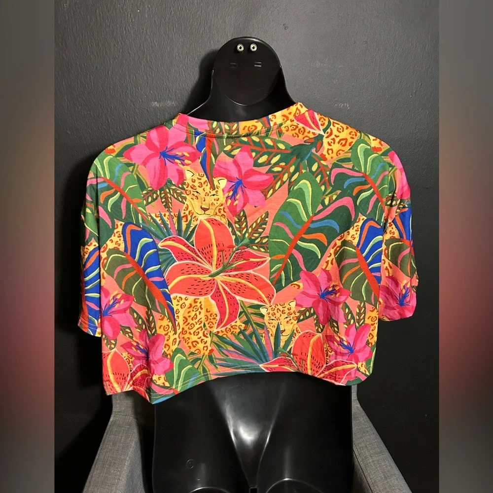 Vibrant Tropical Print Women's Top 1X
